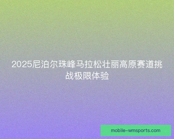 2025尼泊尔珠峰马拉松壮丽高原赛道挑战极限体验